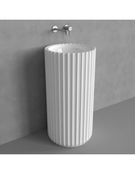 Flaminia Monosettecento Wall-mounted ceramic column washbasin