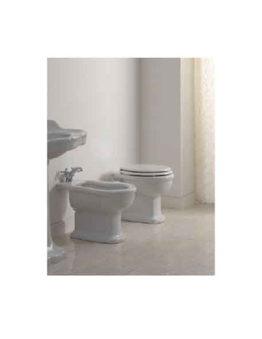 Sbordoni Palladio Traditional sanitary ware toilet with floor outlet, bidet and toilet seat