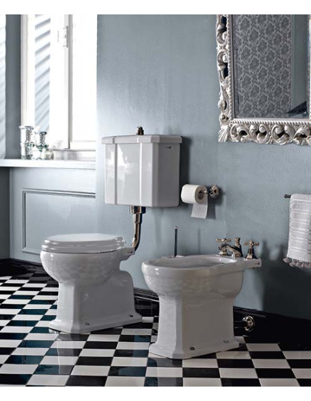 Sbordoni Neoclassica Traditional sanitary ware with floor outlet, bidet and toilet seat