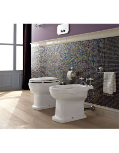 Sbordoni Neoclassica Traditional sanitary ware with floor outlet, bidet and toilet seat