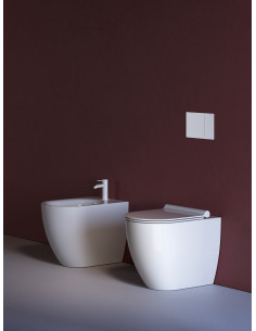 Catalano Sfera 55 Wall-hung sanitary ware, Silentech toilet, bidet, slim slow-closing toilet seat