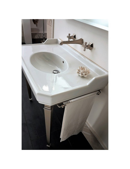 Sbordoni Romana Classic style console sink in white ceramic 90x56 cm (metal structure excluded)