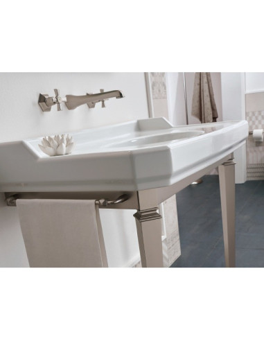 Sbordoni Romana Classic style console sink in white ceramic 90x56 cm (metal structure excluded)
