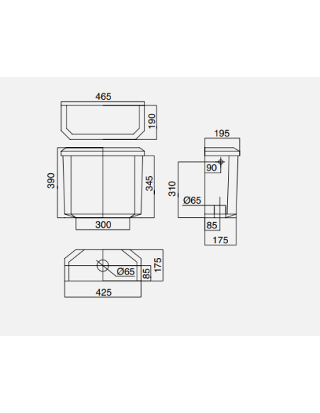 Sbordoni Romana High ceramic cistern