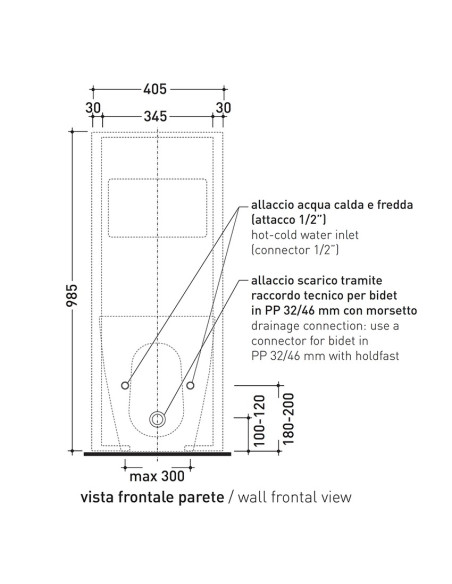 Flaminia Niagara Back to wall Bidet Complement with Shelf