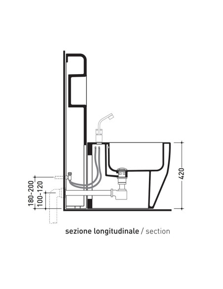 Flaminia Niagara Back to wall Bidet Complement with Shelf