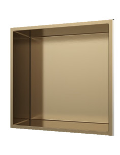 Stainless Steel Shower Niche 30 cm Built-in Brushed Gold