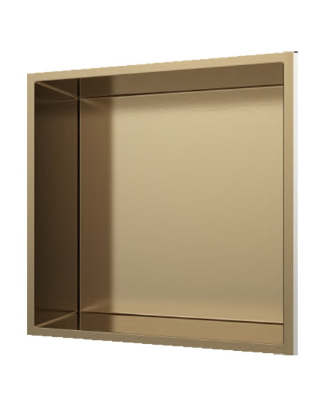Stainless Steel Shower Niche 30 cm Built-in Brushed Gold
