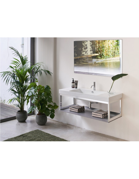 Catalano Zero washbasin 125x50 cm with side shelves