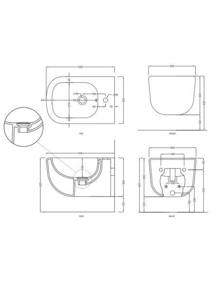 Cielo Era suspended bidet | Quaranta Ceramiche