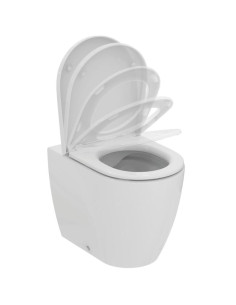 Ideal Standard Ellisse Rimless back to wall toilet and wraparound soft close toilet seat