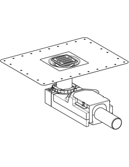 Geberit Floor Shower Siphon, for screed height flush with drain funnel 65–90 mm