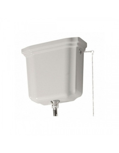 Kerasan Waldorf high-rise ceramic cistern with flush system and exposed pipe