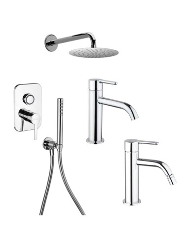 Paini Trenta Chrome Shower, Sink, and Bidet Faucet Kit