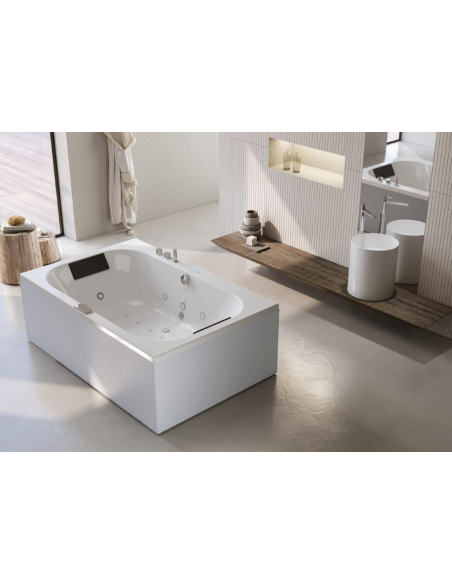 Kinedo Bossanova Rectangular Hydrotherapy Tub, White, 185 x 120 cm