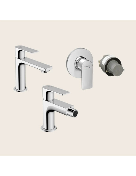 Hansgrohe Rebris E Single-Way Concealed Sink, Bidet, and Shower Faucet Set