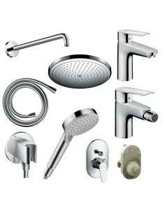 Hansgrohe Kit Focus Taps Washbasin, Bidet, Shower