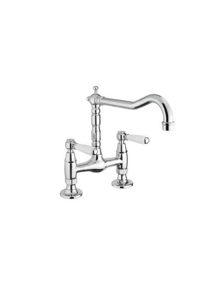 Bugnatese Bridge Kitchen Faucet with Antique-Style Spout
