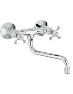 Bugnatese Wall-Mounted Sink Mixer with Swivel Spout