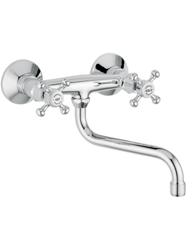 Bugnatese Wall-Mounted Sink Mixer with Swivel Spout