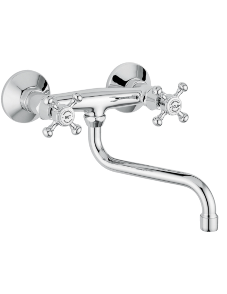 Bugnatese Wall-Mounted Sink Mixer with Swivel Spout