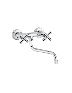 Bugnatese Wall-Mounted Sink Mixer with Swivel Spout