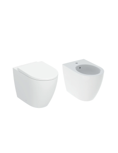 Geberit Icon back-to-wall toilet, turboflush toilet, bidet, and soft-closing seat