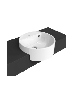 Flaminia Twin Set 42 semi-recessed sink with single-hole tap ledge