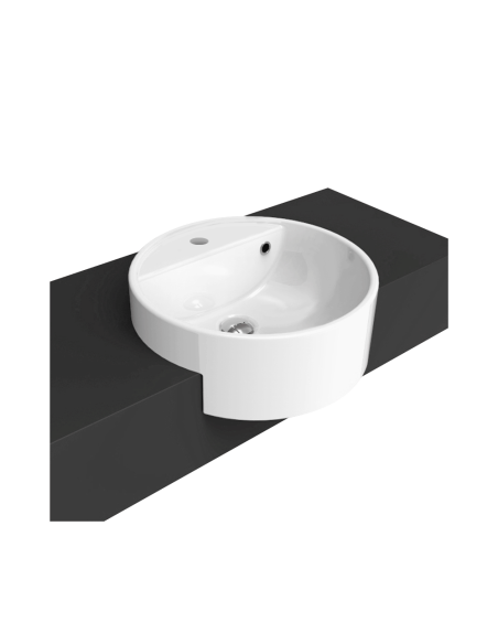 Flaminia Twin Set 42 semi-recessed sink with single-hole tap ledge