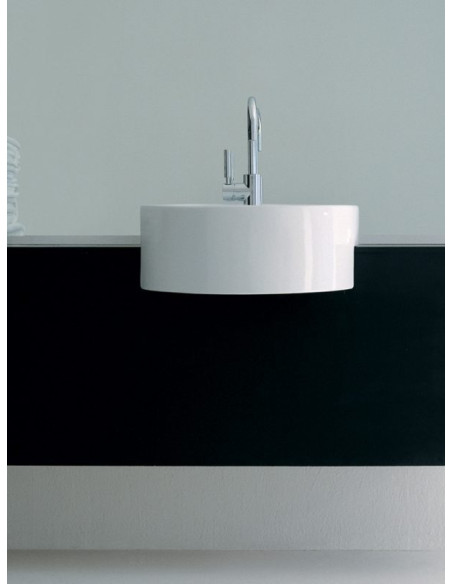 Flaminia Twin Set 52 semi-recessed sink with single-hole tap ledge