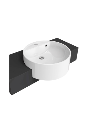 Flaminia Twin Set 52 semi-recessed sink with single-hole tap ledge