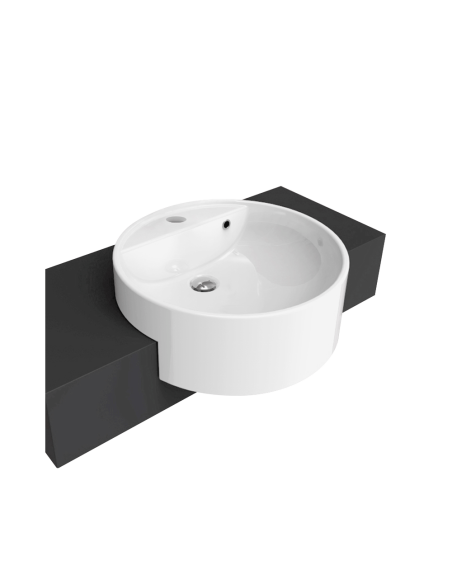 Flaminia Twin Set 52 semi-recessed sink with single-hole tap ledge