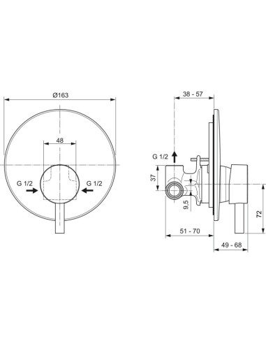 Ideal Standard Ceraline – 1-Way Built-In Shower Mixer
