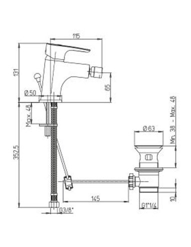 Paini Smart miscelatore monocomando bidet