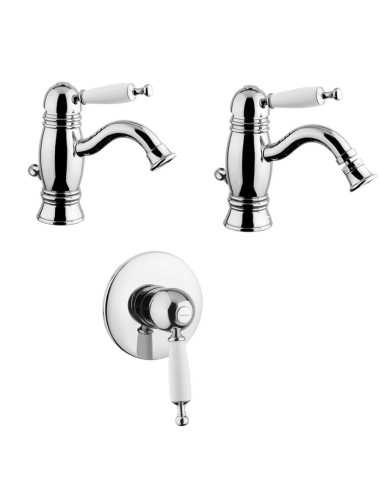 Kit Retro miscelatore lavabo, bidet e doccia incasso