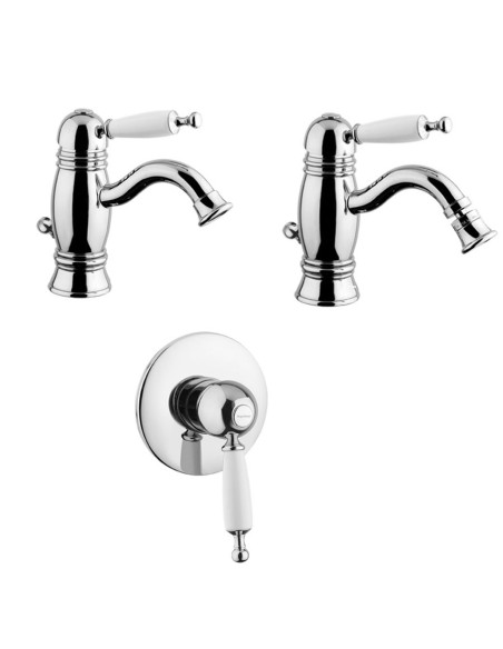 Kit Retro miscelatore lavabo, bidet e doccia incasso