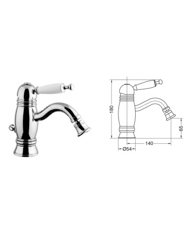 kit Retro miscelatore lavabo, bidet e doccia incasso c/deviatore