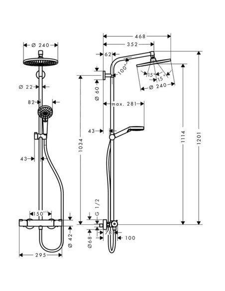 Hansgrohe Crometta S 240 1 jet Showerpipe