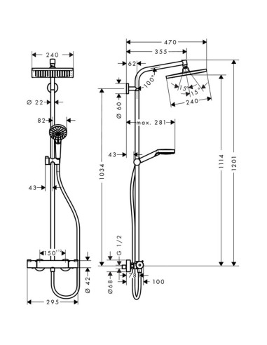 Hansgrohe Crometta E 240 Showerpipe