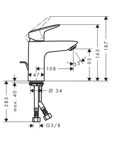 Hansgrohe kit Logis miscelatore monocomando lavabo e bidet