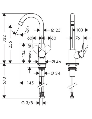 Hansgrohe Logis miscelatore cucina 260
