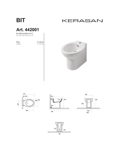 Kerasan Bit kit vaso, bidet e sedile soft close filo muro