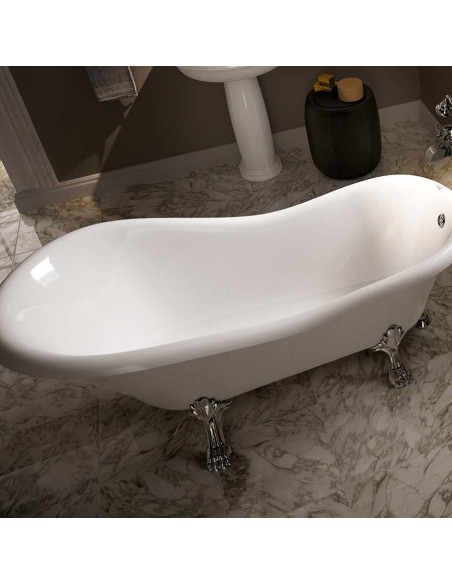 Flaminia vasca Evergreen 160x80xh71con piedi cromo