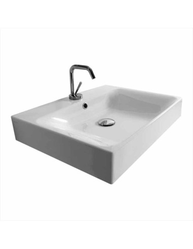 Lavabo in ceramica sospeso rettangolare cm 60 Kerasan serie Cento