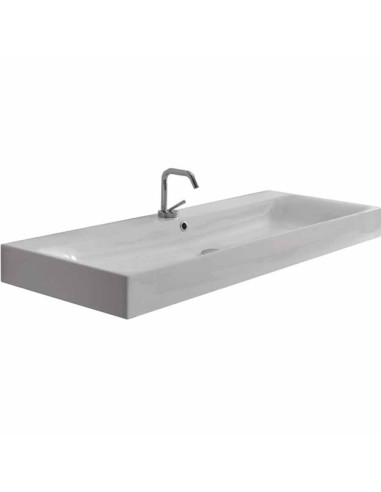 Lavabo in ceramica sospeso rettangolare cm 120 Kerasan serie Cento