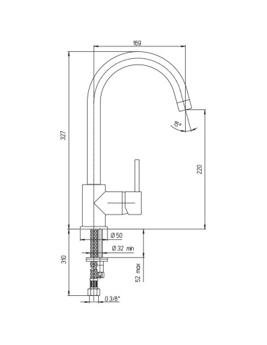 Paini Cox monocomando monoforo lavello platino