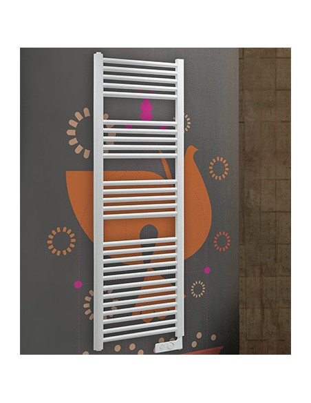 Termoarredo elettrico Lazzarini Cortina bianco con termostato 1375x480