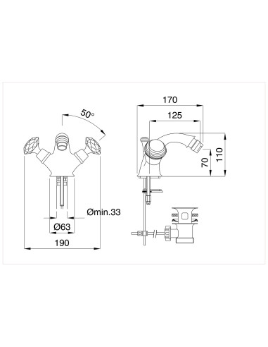 Bugnatese Axo Eternity monoforo bidet