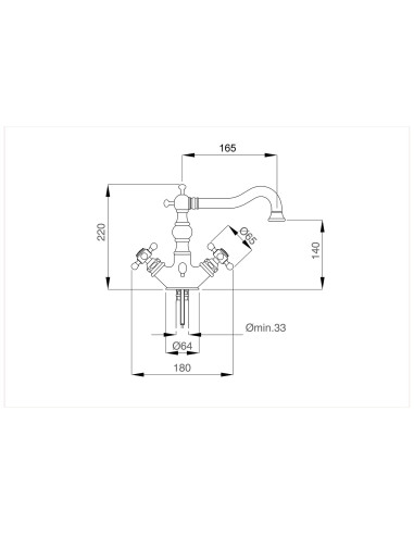 Bugnatese Arcadia kit monoforo lavabo e bidet
