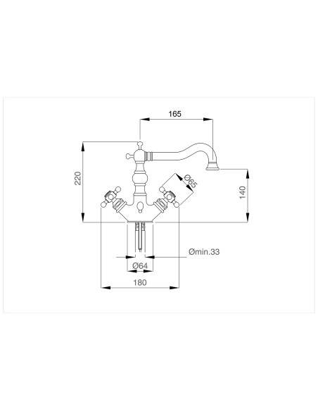 Bugnatese Arcadia kit monoforo lavabo e bidet